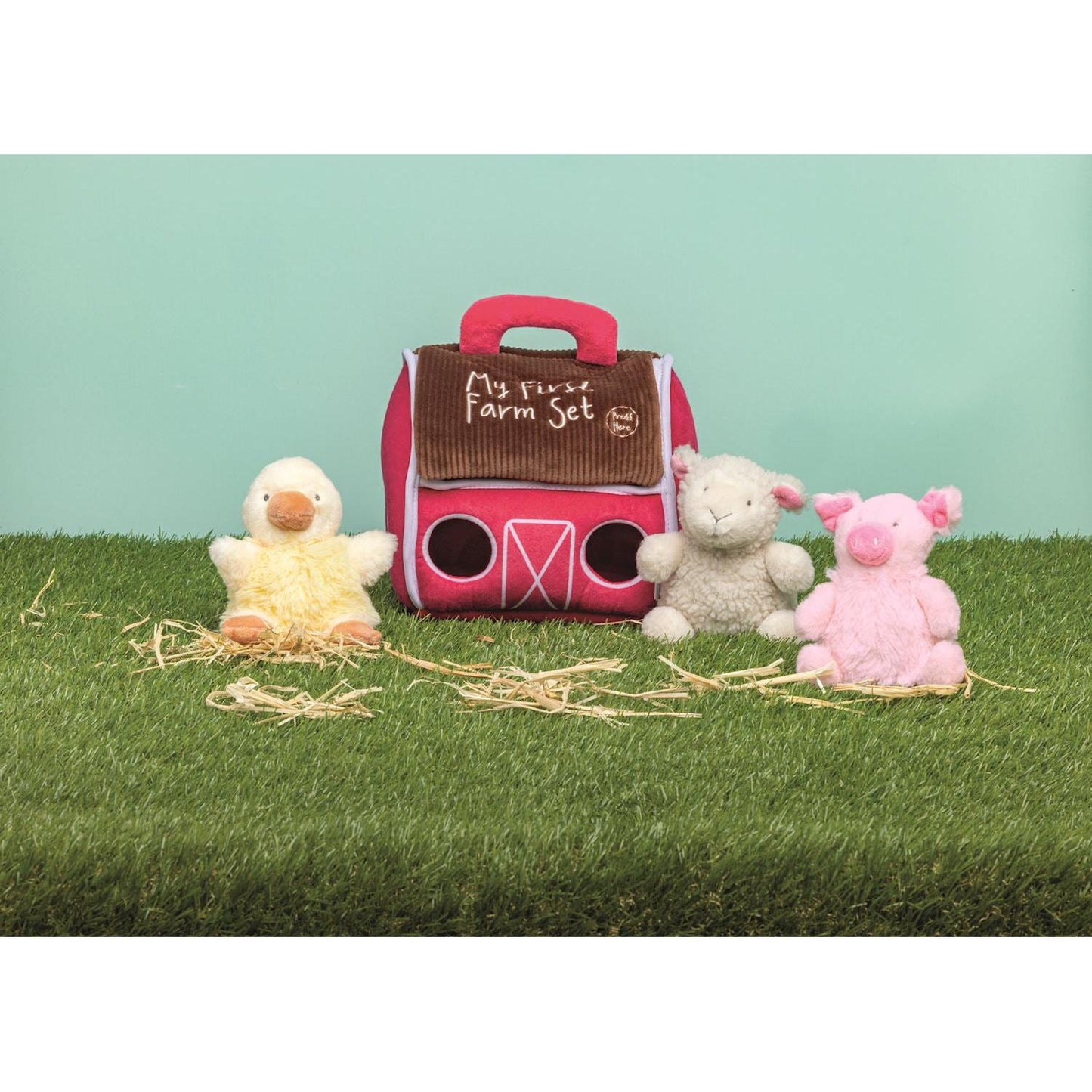 My First Farm Plush Set - 4-Piece Interactive Talking Animal & Barn Set