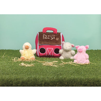 My First Farm Plush Set - 4-Piece Interactive Talking Animal & Barn Set