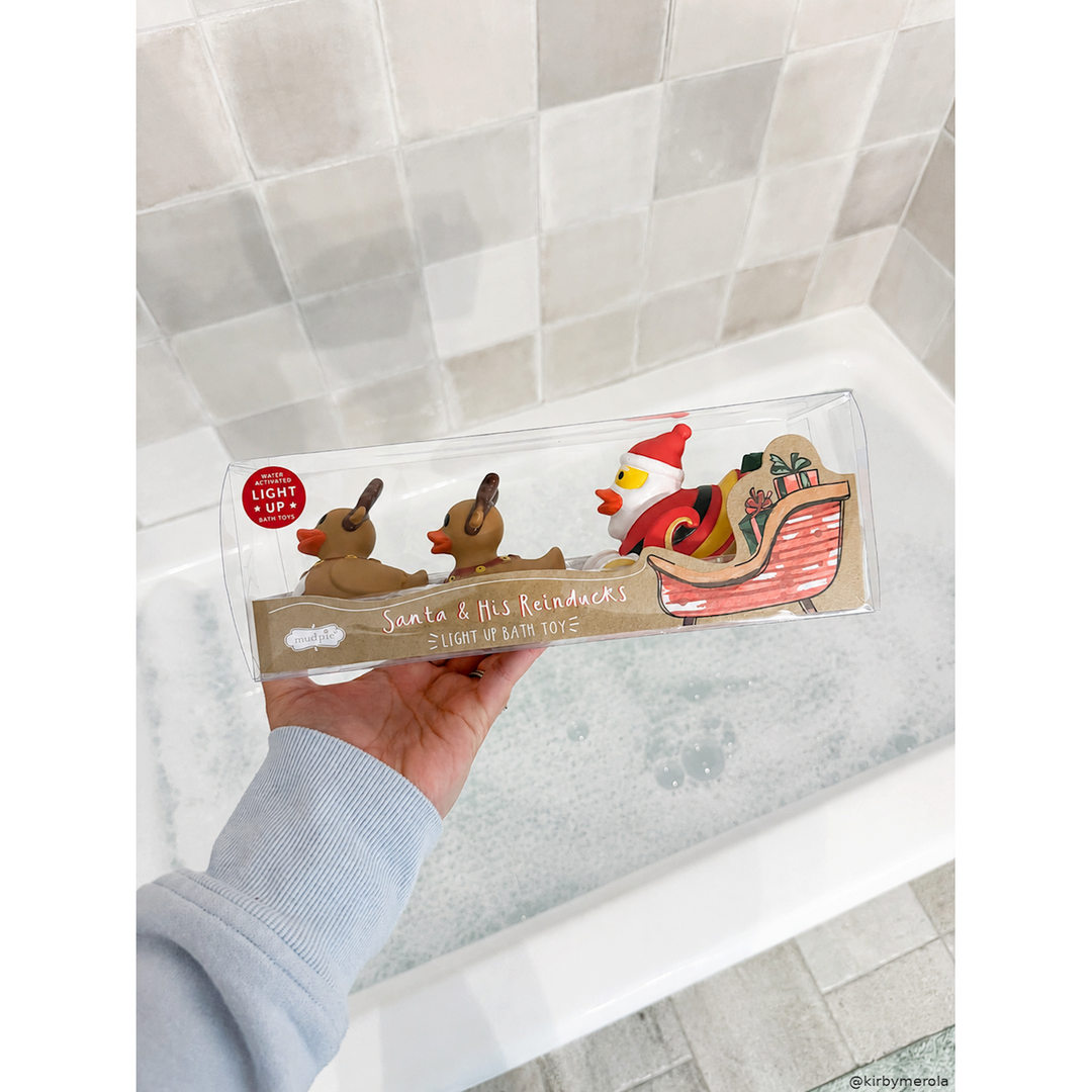 Mud Pie Santa &amp; His Reinducks Bath Toy Set