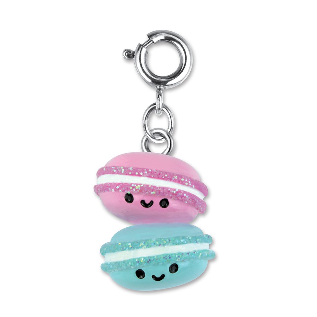 Charm It Macaron Buddies charm with smiling pastel macarons for kids charm bracelets