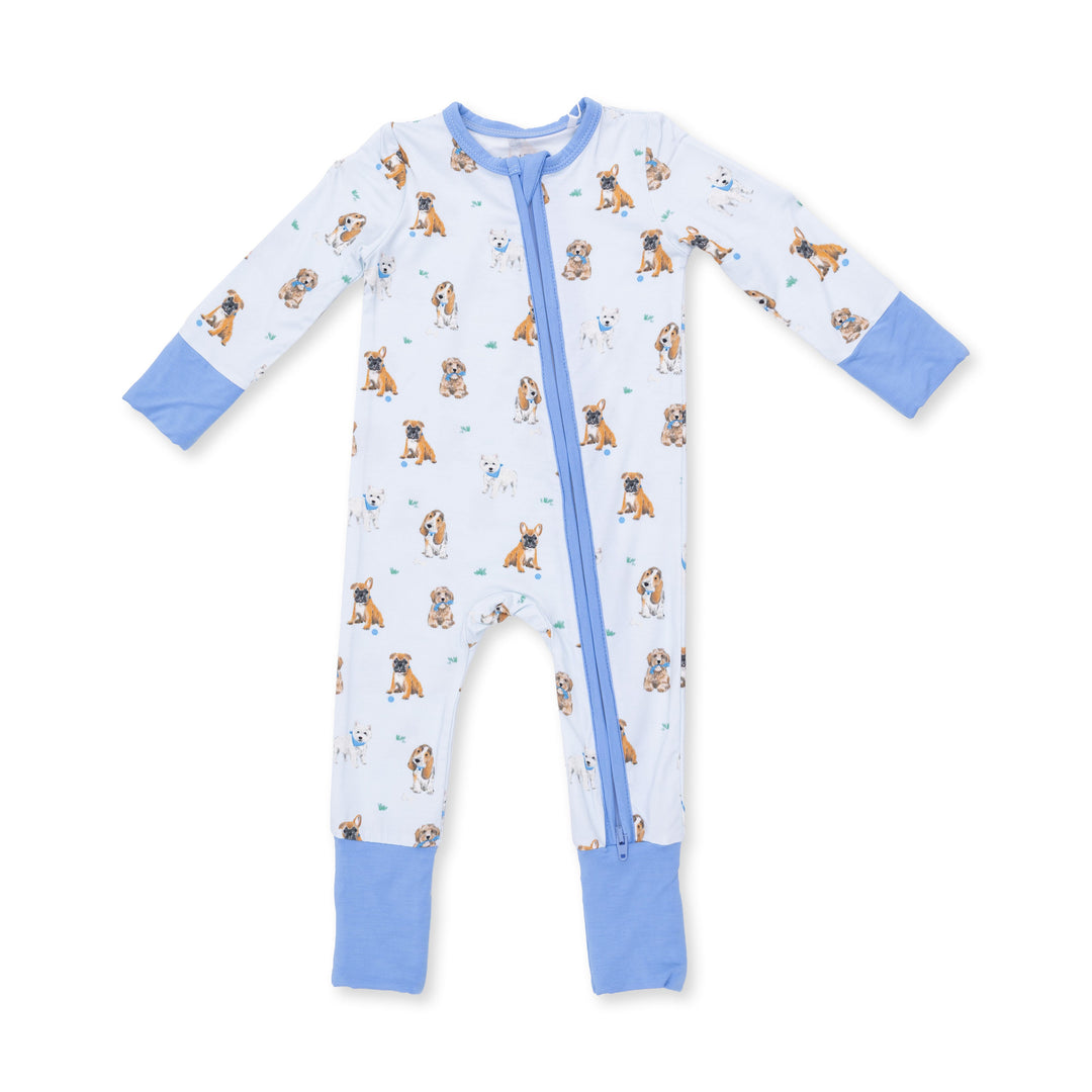 Angel Dear Bestie Dogs Blue Convertible Romper Blue