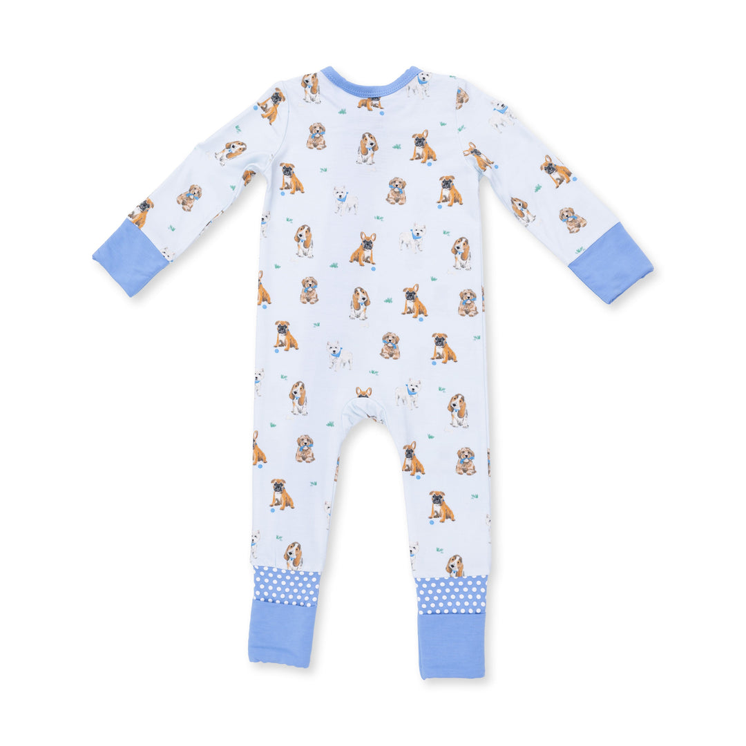 Angel Dear Bestie Dogs Blue Convertible Romper Blue