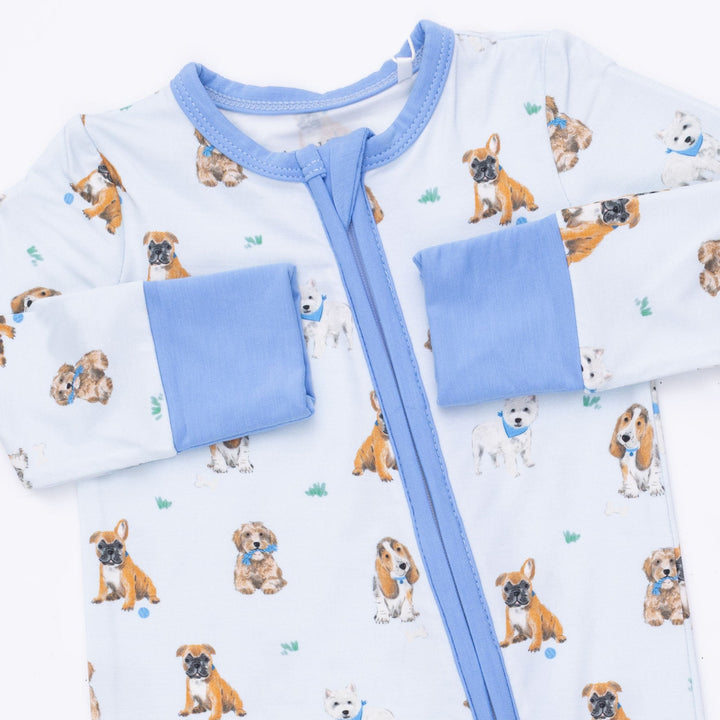 Angel Dear Bestie Dogs Blue Convertible Romper Blue
