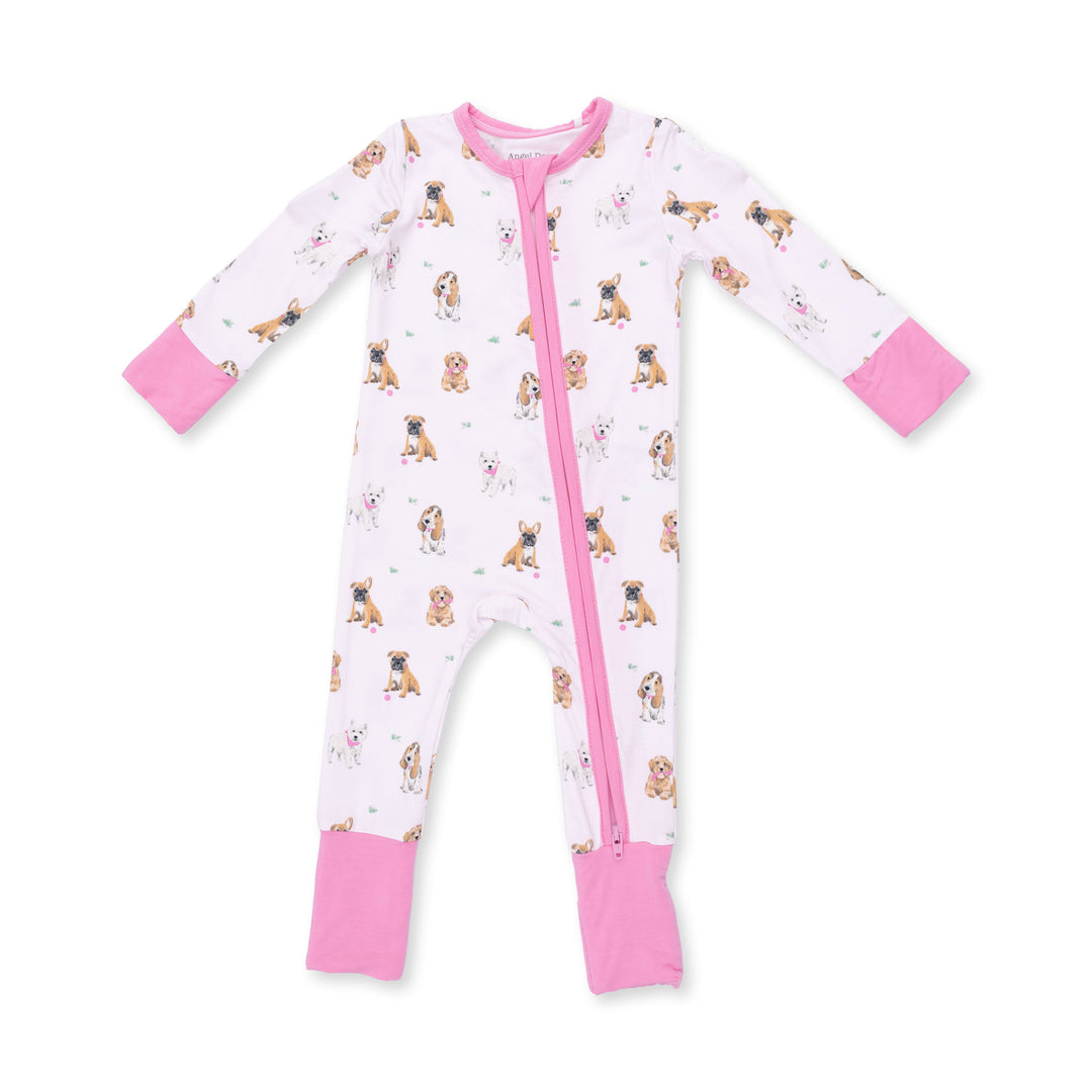 Angel Dear Bestie Dogs Pink Convertible Romper Pink
