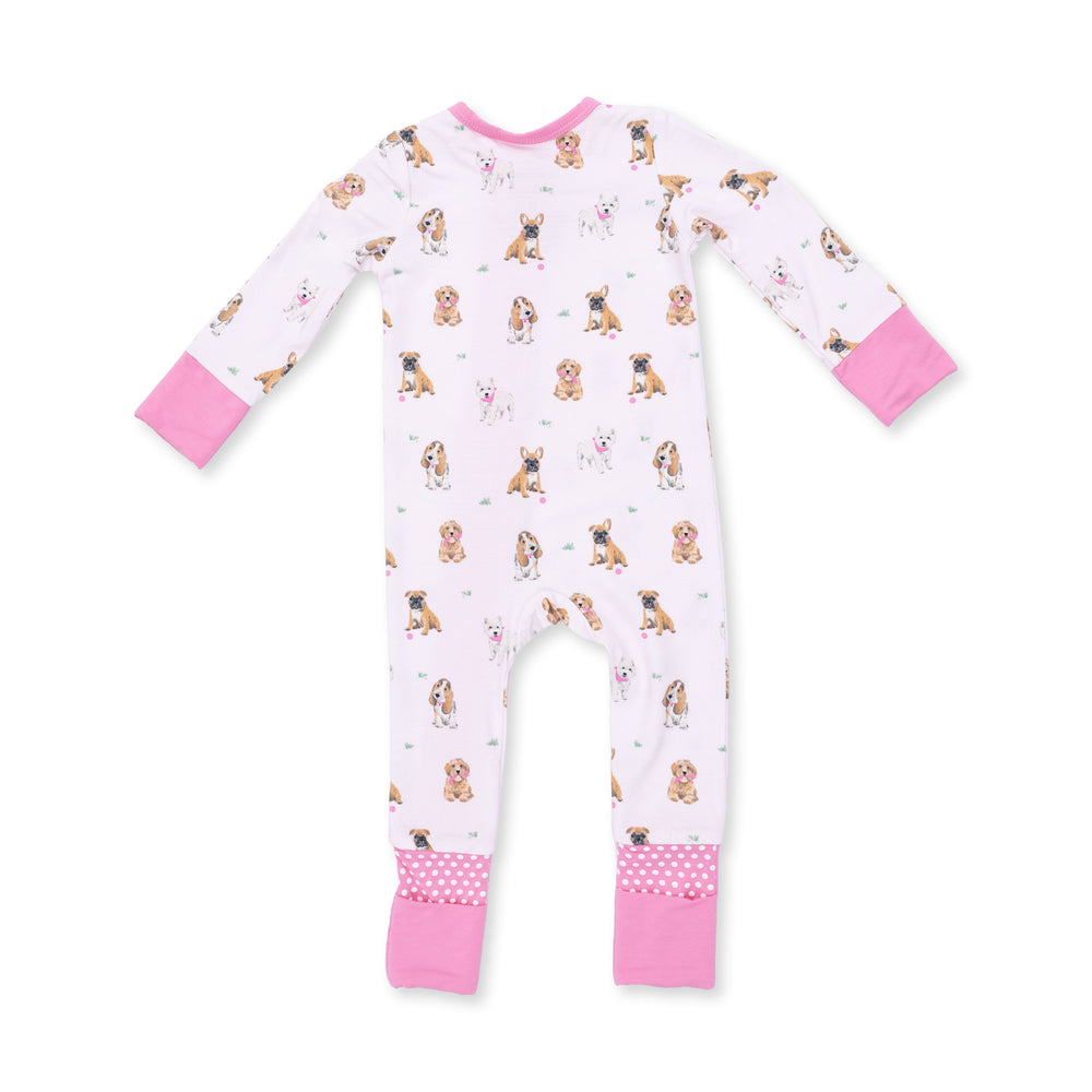 Angel Dear Bestie Dogs Pink Convertible Romper Pink