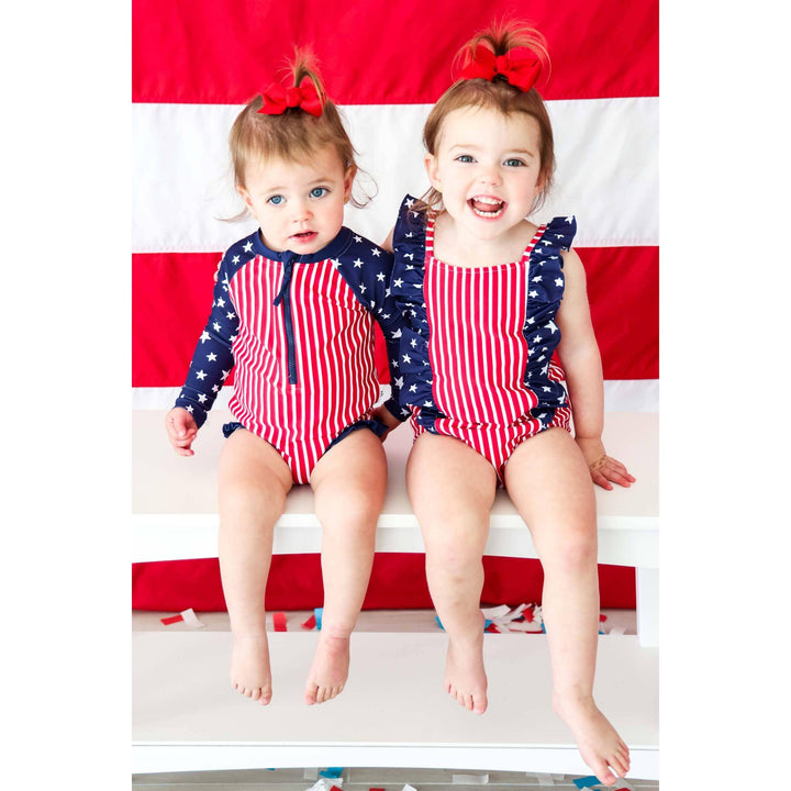 Long Sleeve Rash Guard with Front Zipper | Stars &amp; Stripes Party