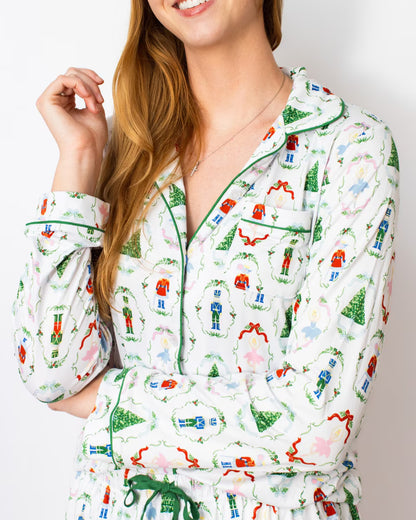 Women’s Nutcracker Waltz Long Sleeve Button Up Sleep Shirt & Pants by The Royal Standard