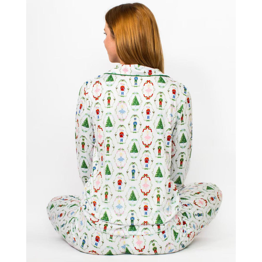 Women’s Nutcracker Waltz Long Sleeve Button Up Sleep Shirt &amp; Pants by The Royal Standard