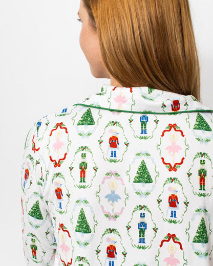 Women’s Nutcracker Waltz Long Sleeve Button Up Sleep Shirt & Pants by The Royal Standard
