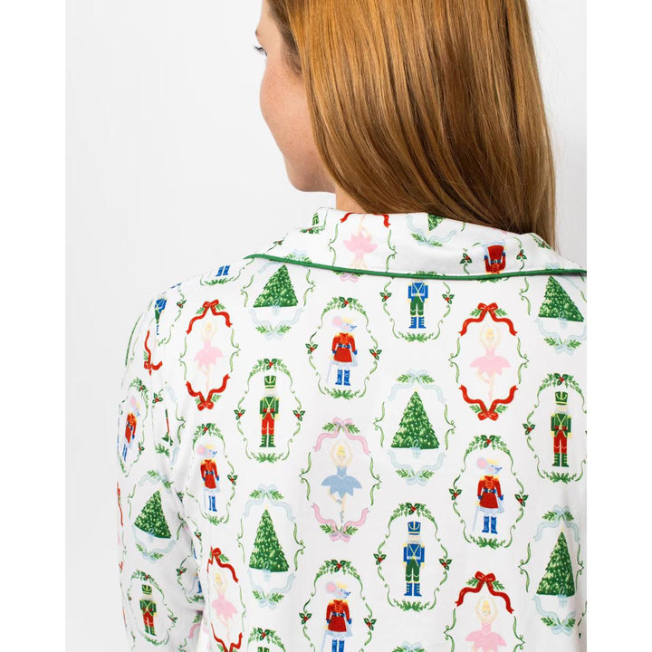 Women’s Nutcracker Waltz Long Sleeve Button Up Sleep Shirt &amp; Pants by The Royal Standard