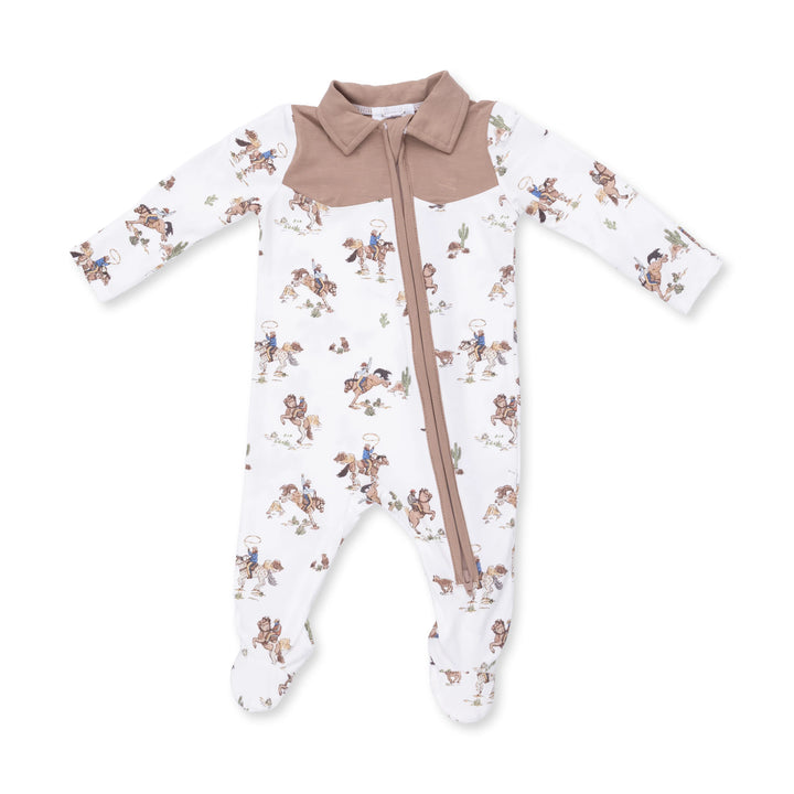 Angel Dear Horse Wrangler — Cowboy 2-Way Zipper Footie in Cream