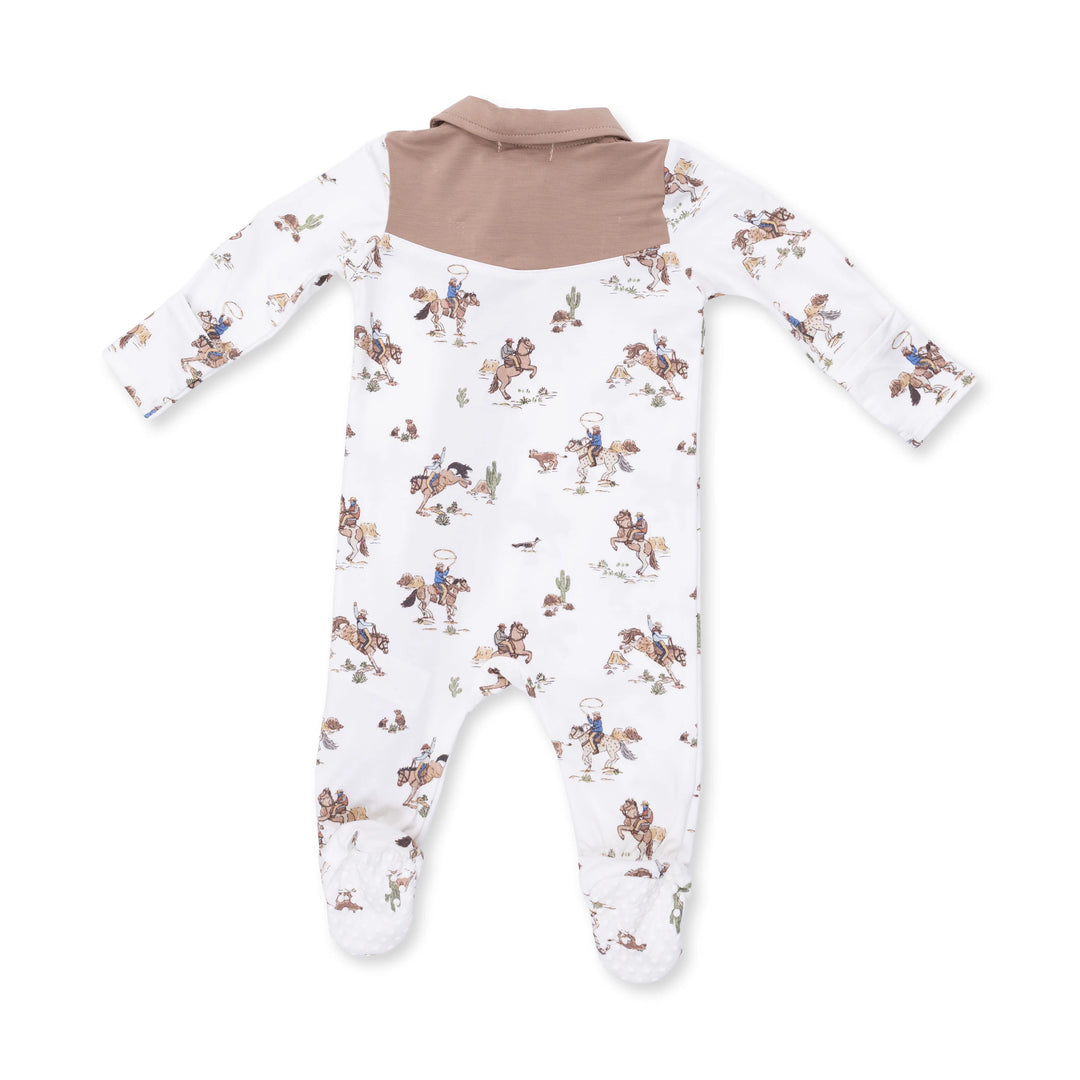 Angel Dear Horse Wrangler — Cowboy 2-Way Zipper Footie in Cream