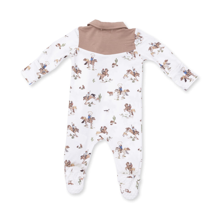 Angel Dear Horse Wrangler — Cowboy 2-Way Zipper Footie in Cream