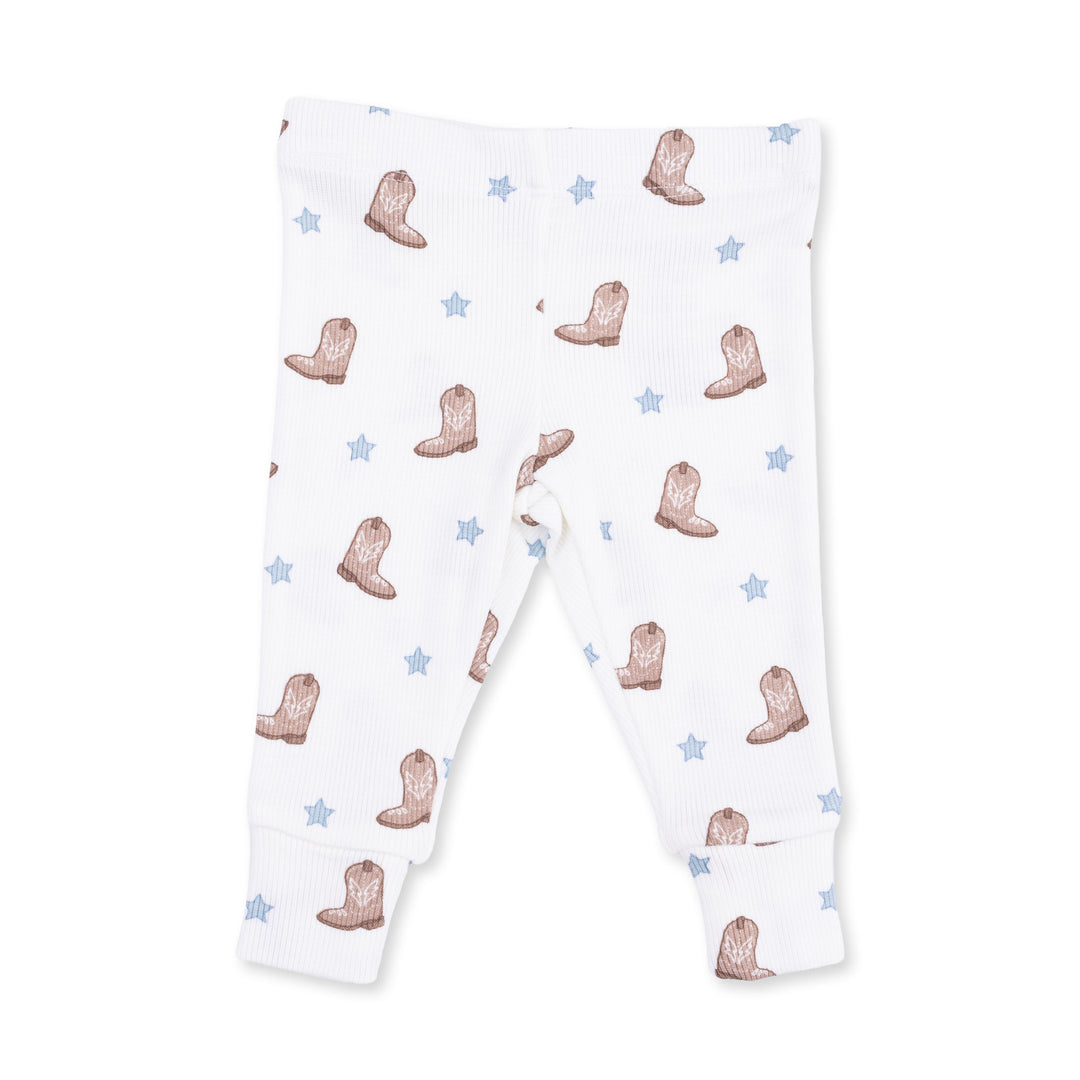 Angel Dear Mini Cowboy Boots Long Sleeve Henley Play Set Off White