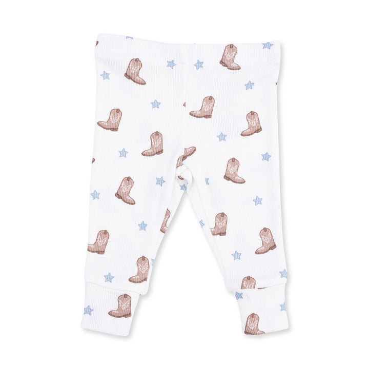 Angel Dear Mini Cowboy Boots Long Sleeve Henley Play Set Off White