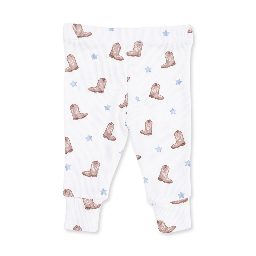 Angel Dear Mini Cowboy Boots Long Sleeve Henley Play Set Off White