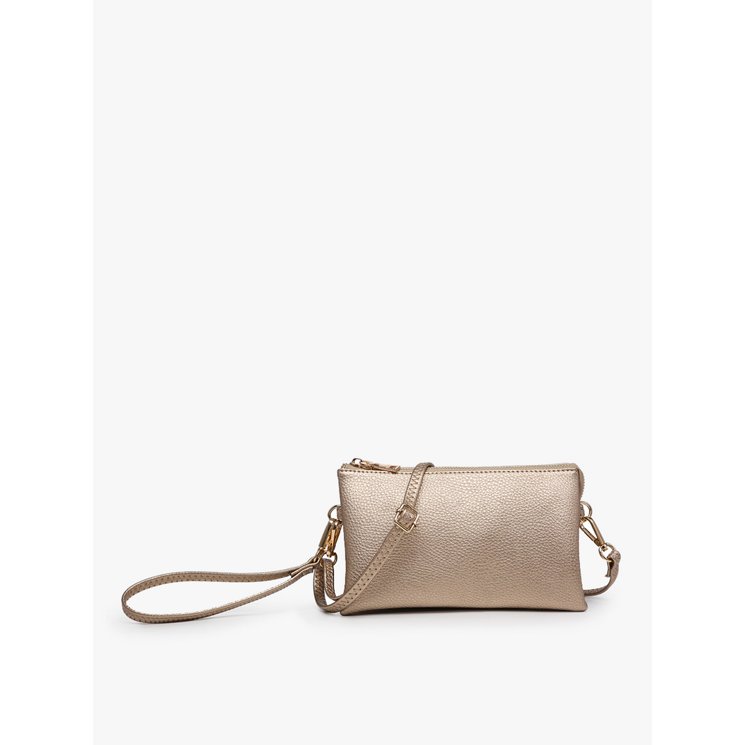 Jen &amp; Co Riley Monogrammable Crossbody Wristlet | 3 Compartment Vegan Leather Bag