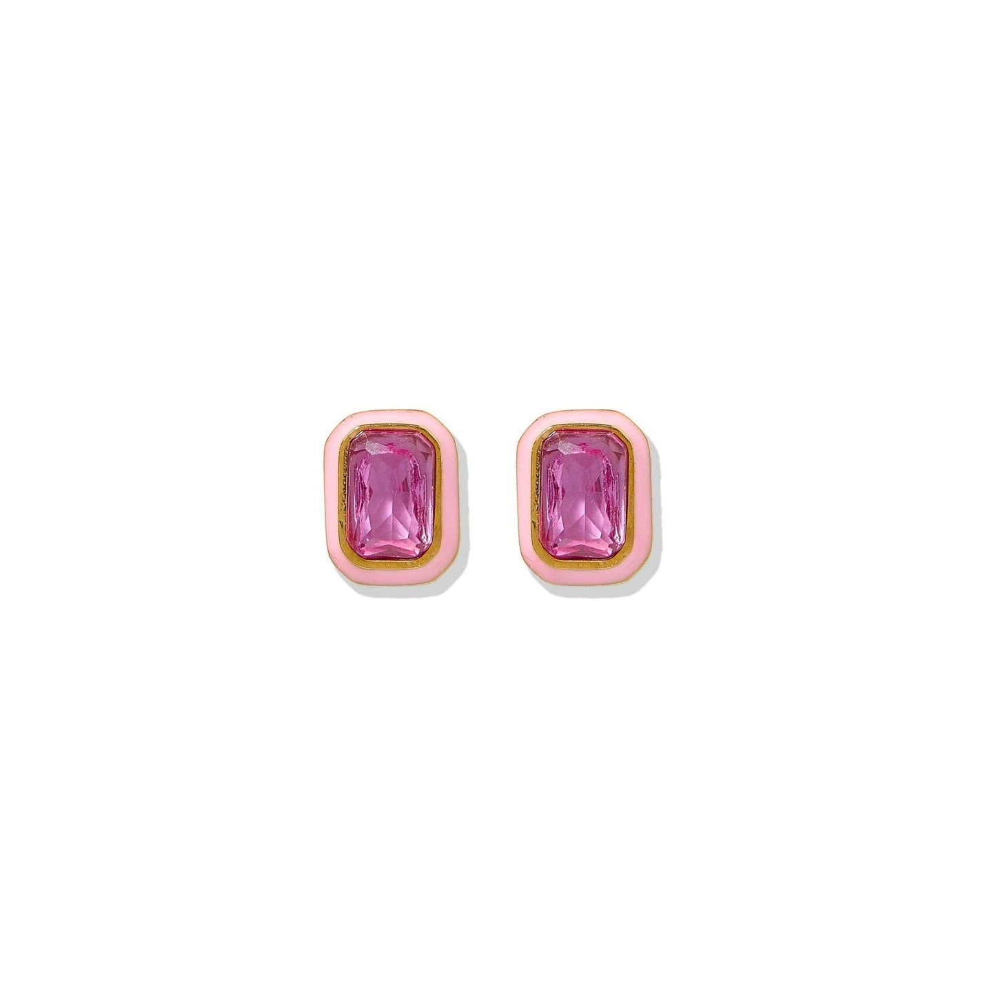 Screwback Stud Earrings - Whitney Bubblegum Pink