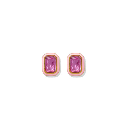 Screwback Stud Earrings - Whitney Bubblegum Pink
