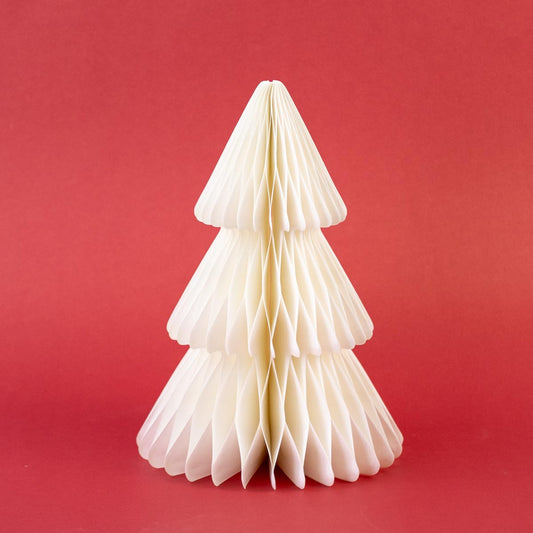 Accordion Paper Tree in Ivory 10"