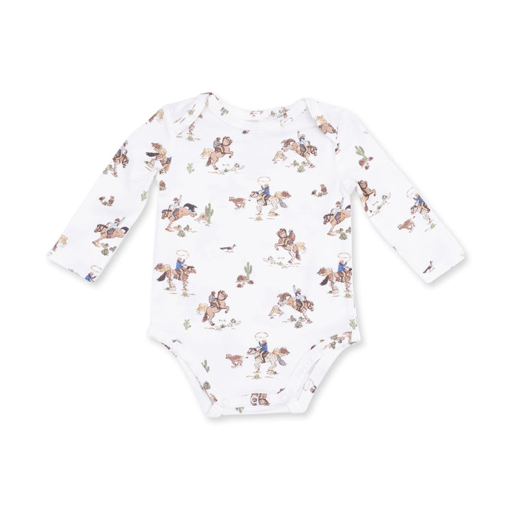Angel Dear Horse Wrangler Long Sleeve Cowboy Romper Cream