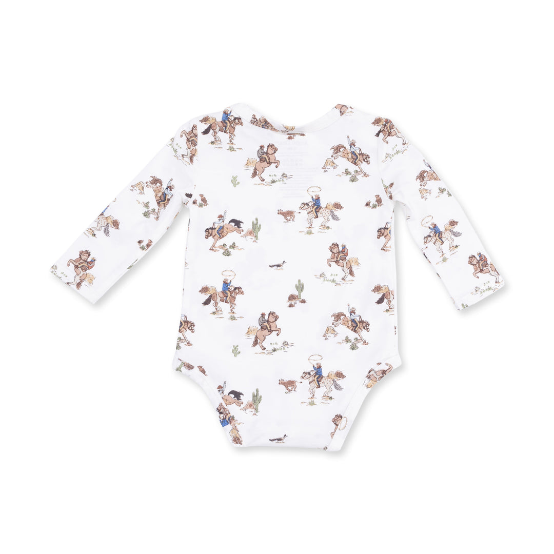 Angel Dear Horse Wrangler Long Sleeve Cowboy Romper Cream