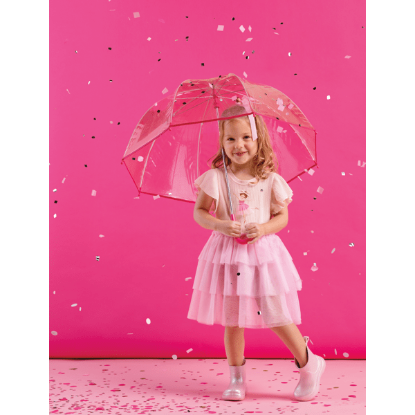 Ballerina Tutu Dress - Pink Cotton Rib &amp; Mesh 2-Piece Style (2T-3T)