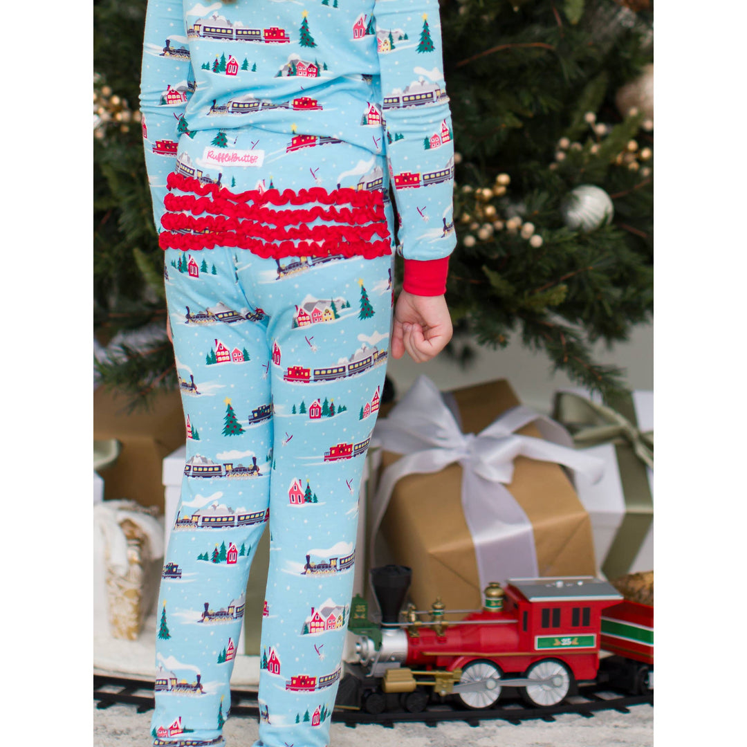 Toddler Girls Winter Express Bamboo Viscose Ruffle Long Sleeve Pajama Set