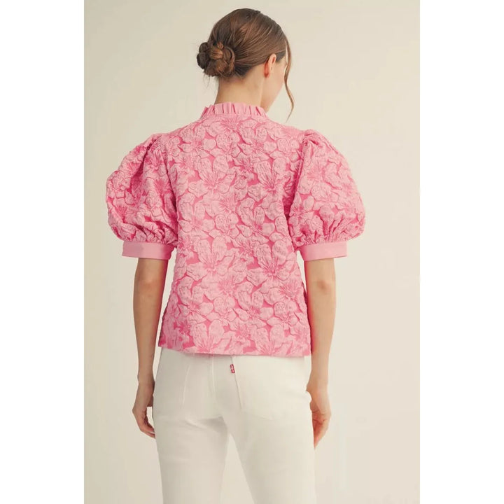 The Rosalie Button-Down Jacquard Top