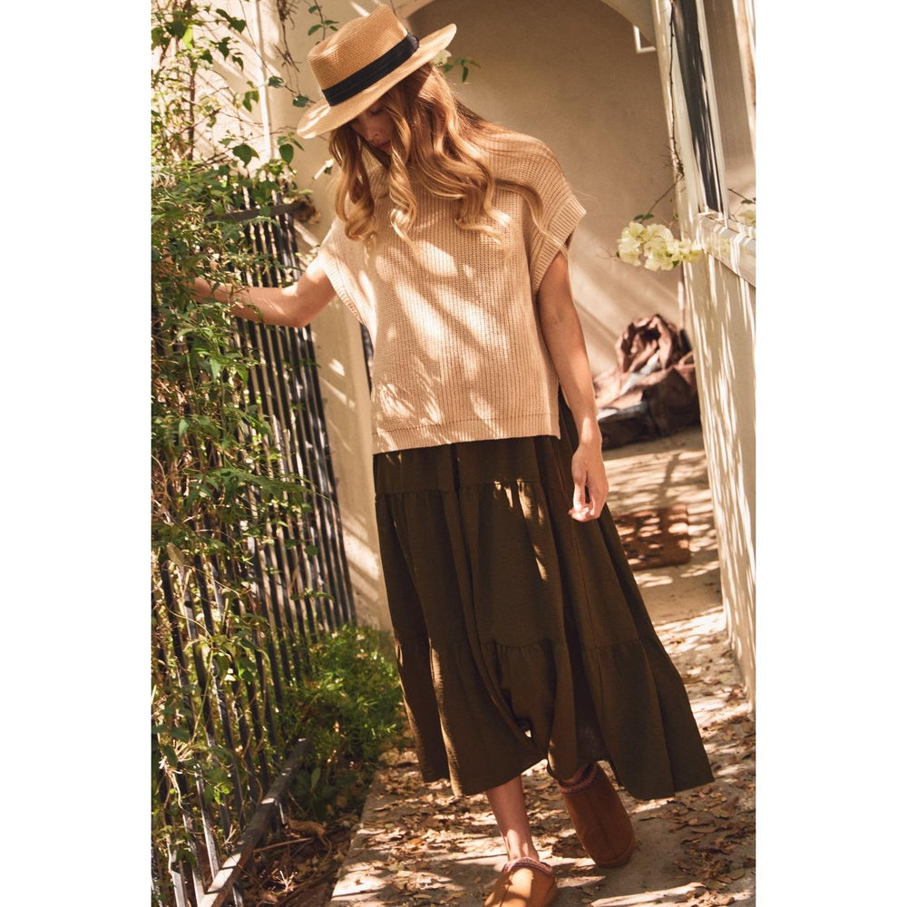 Oddi Twofer Sweater Midi Dress - Sand Combo