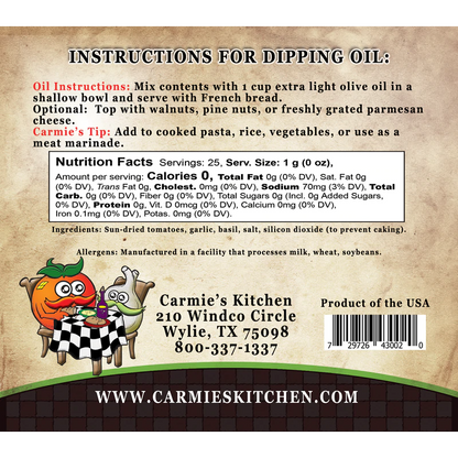 Sundried Tomato Dipping Oil Seasoning