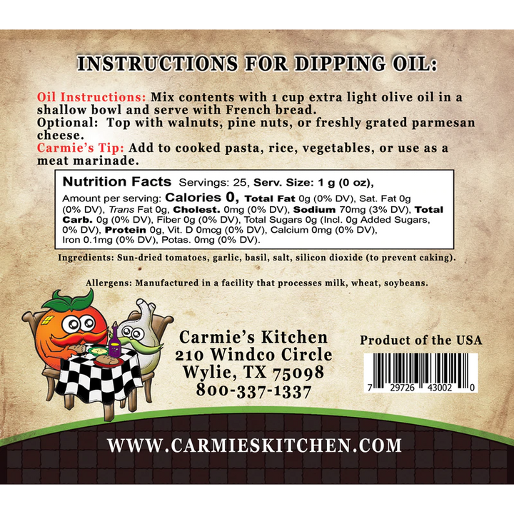 Sundried Tomato Dipping Oil Seasoning