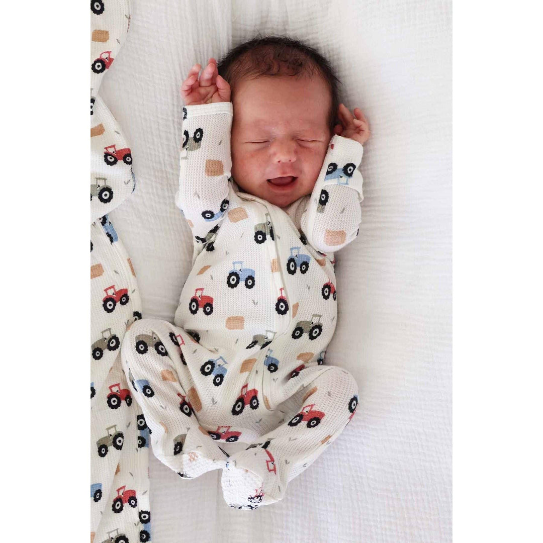 Little Farmer Bamboo Waffle Zipper Footie