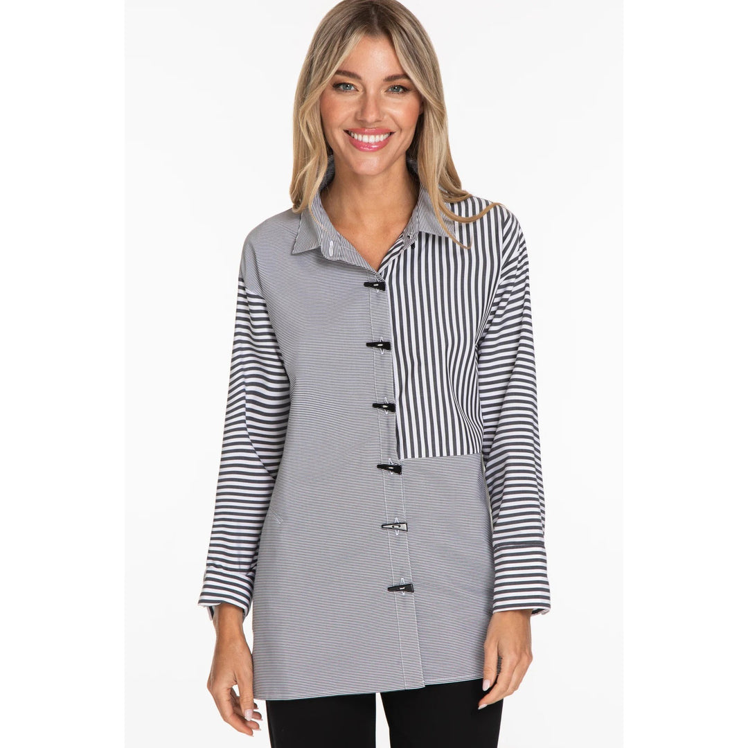 1 Button Turn-Up Cuff Woven Shirt