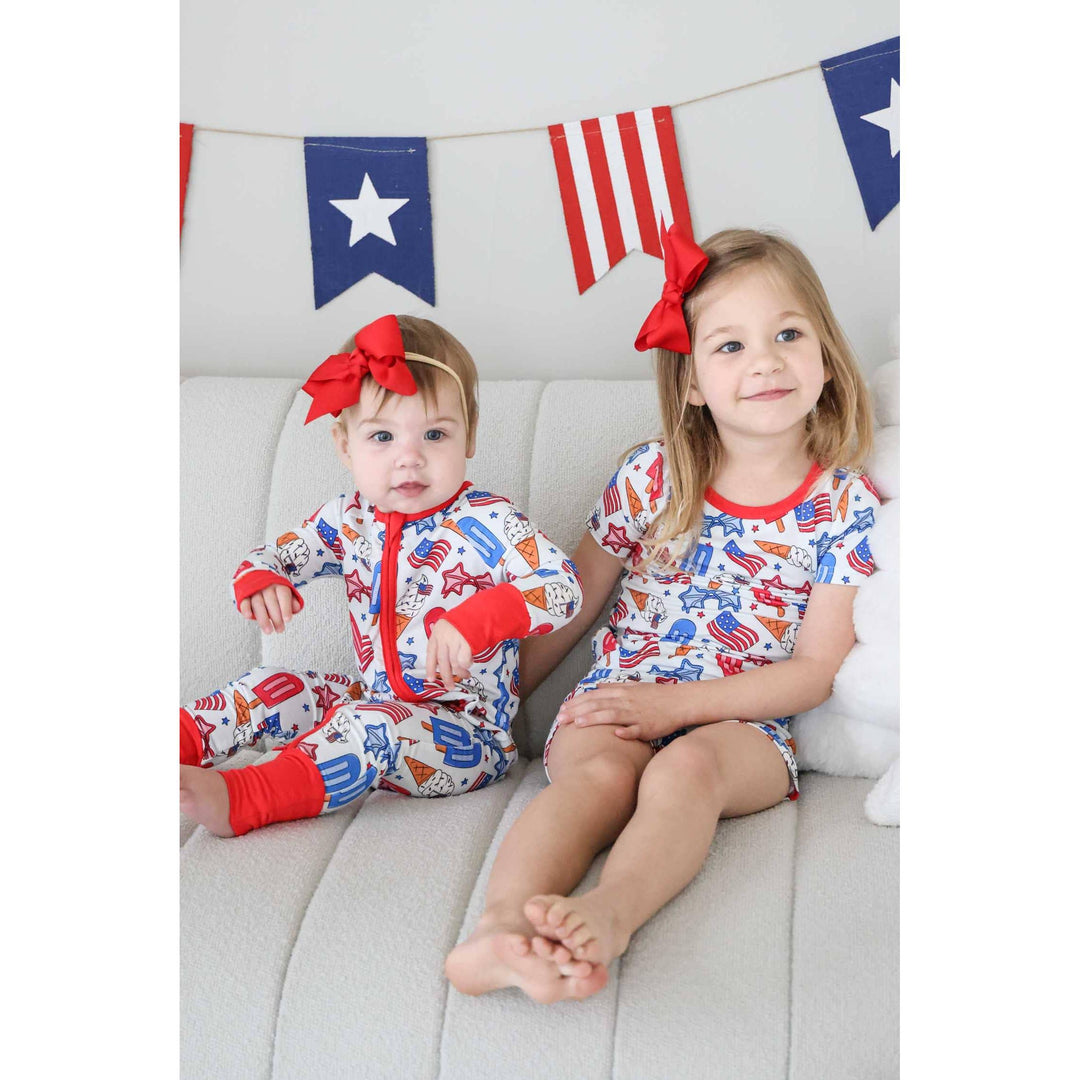 Convertible Zip Romper | Red, White &amp; Cool