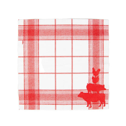 Red Barn Cocktail Napkins - 20 Per Package