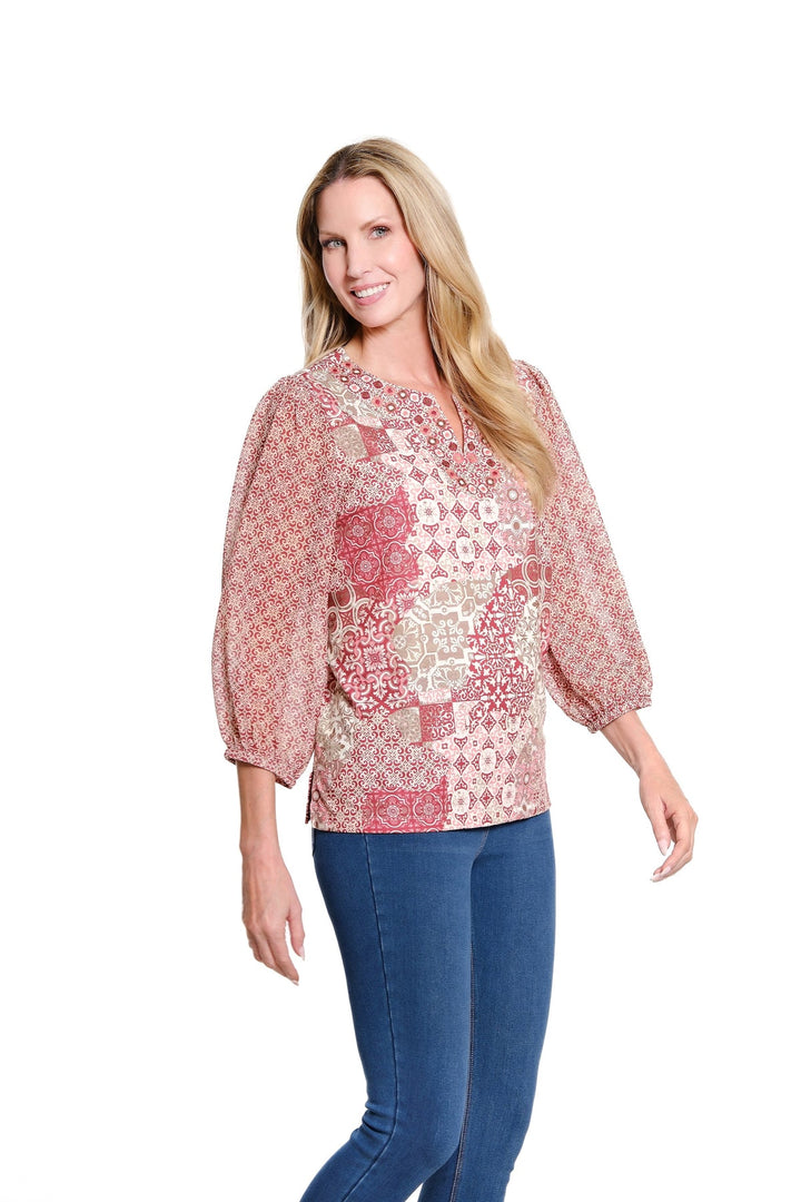 Multiples Multi Embroidered Knit Top - Detail
