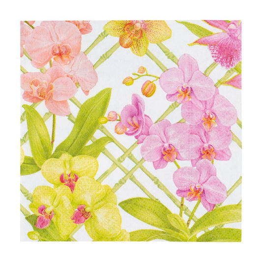 Orchid Conservatory Cocktail Napkins - 20 Per Package