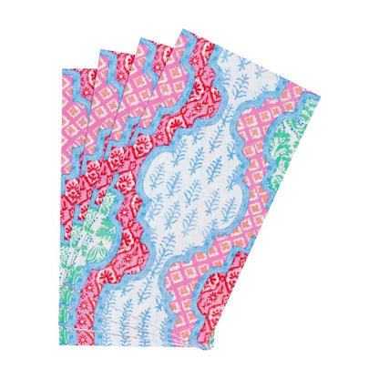 Provencale Cotton Pink Multi Guest Towel Napkins - 15 Per Package