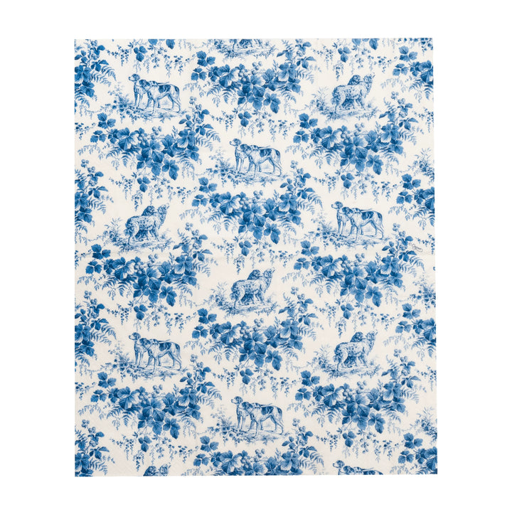 Caspari Hunting Toile blue and white triple-ply paper guest towels perfect for fall entertaining.