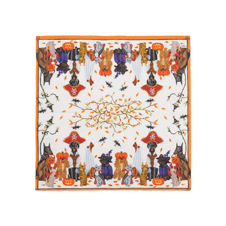 Caspari Halloween Pets recycled paper cocktail napkins perfect for not-too-spooky Halloween parties.