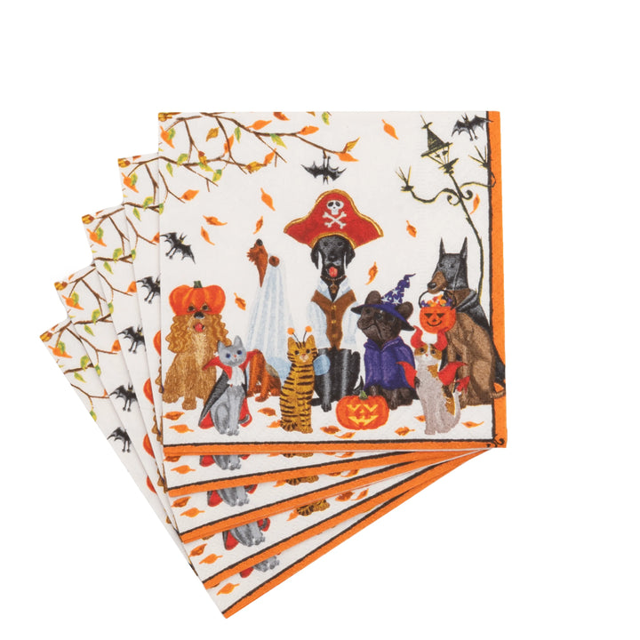 Caspari Halloween Pets Cocktail Napkins