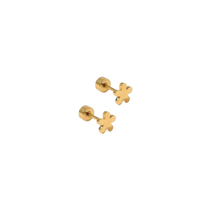 Screwback Stud Earrings - Briar Flower Gold
