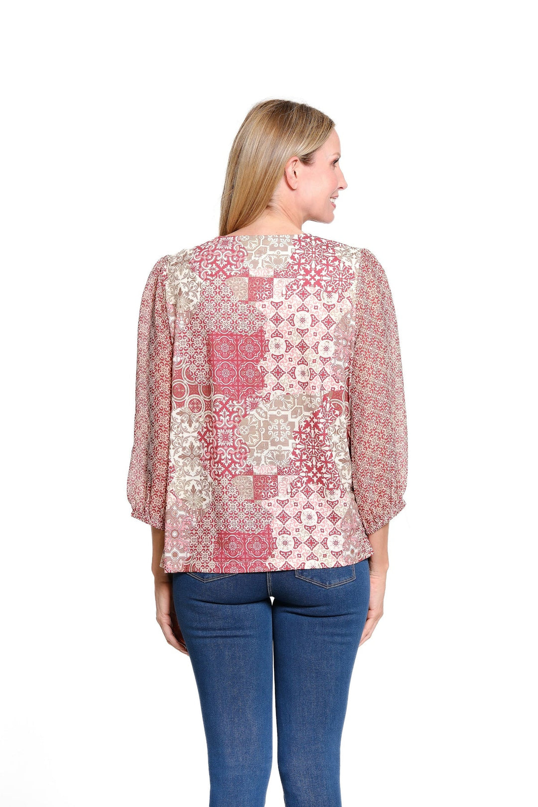 Multiples Multi Embroidered Knit Top - Back
