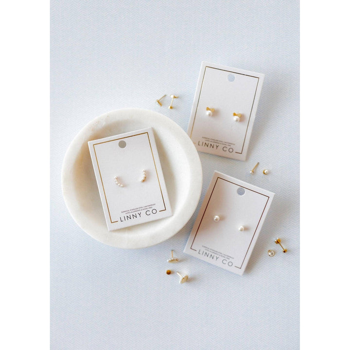 Screwback Stud Earrings - Payton Pearl White 5mm