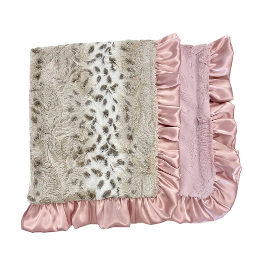 Snowcat Dusty Pink Luxe Cuddle Blanket