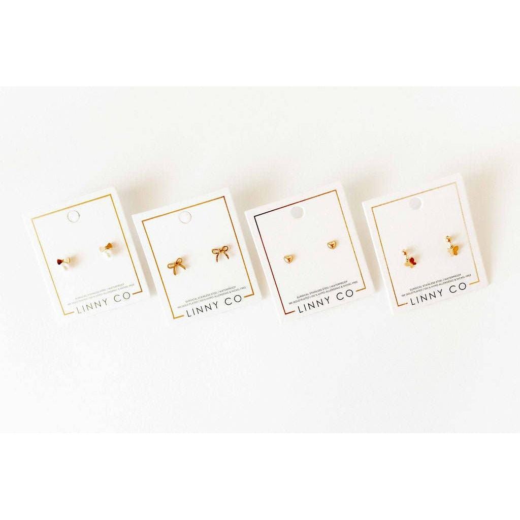Screwback Stud Earrings - Heidi Pearl Bow