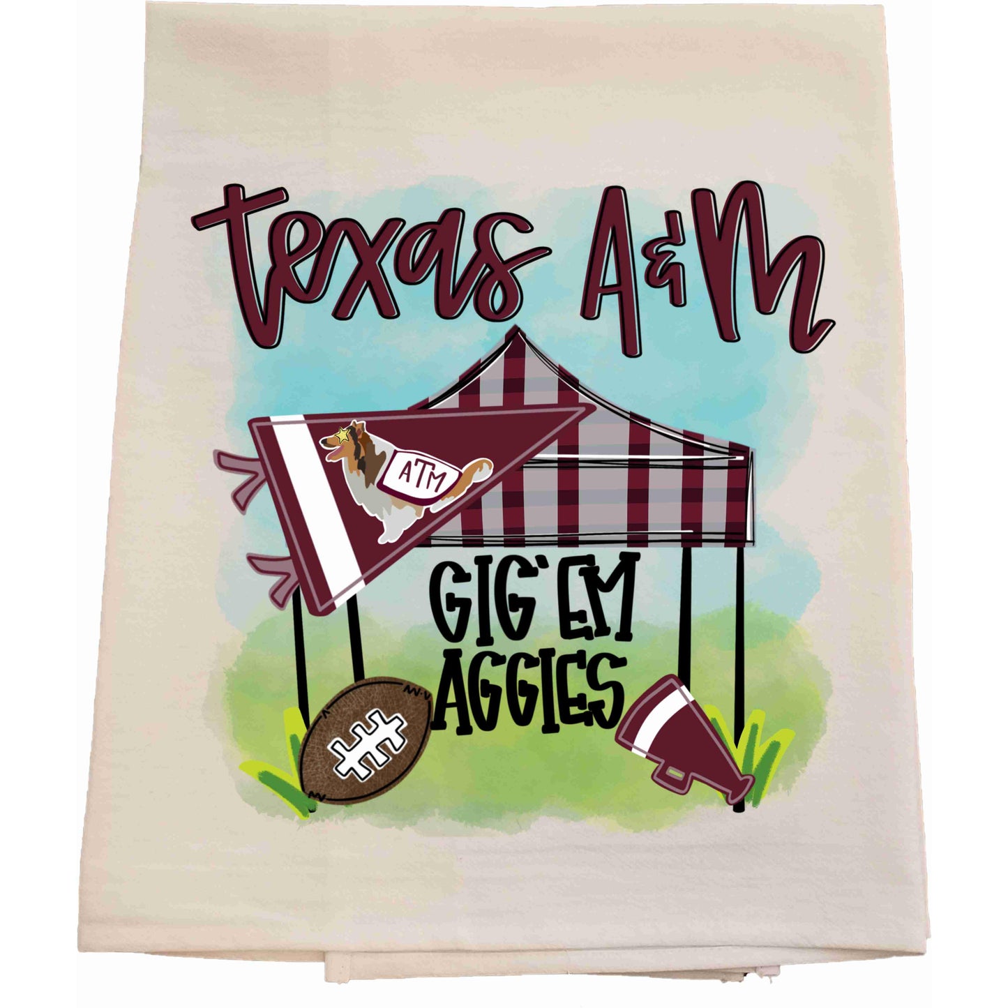 Aggie Tailgate Tent Tea Towel