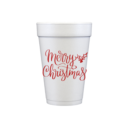 Christmas Styrofoam Cup 10 Pack {Merry Christmas Handletter}