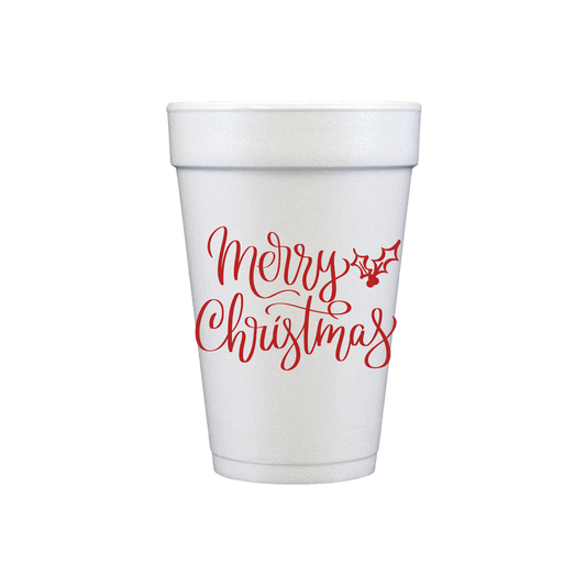 Christmas Styrofoam Cup 10 Pack {Merry Christmas Handletter}